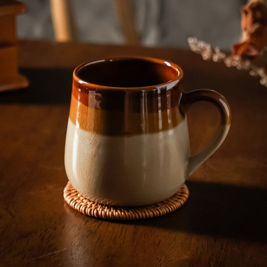 Crackle Glaze Color Block Coffee Mug